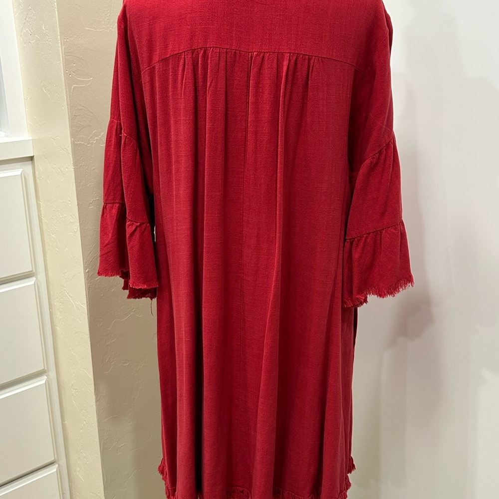 Umgee red dress- size large - Picture 3 of 6